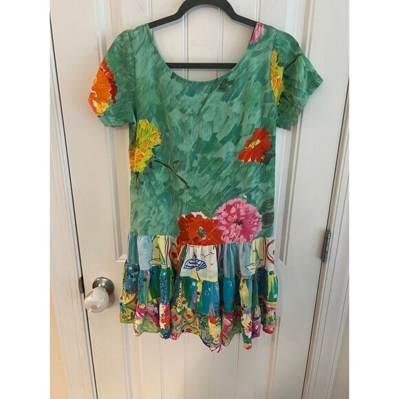 Vintage Jams World‎ Garden Abstract Floral Print Dress Sz Medium - Picture 3 of 3